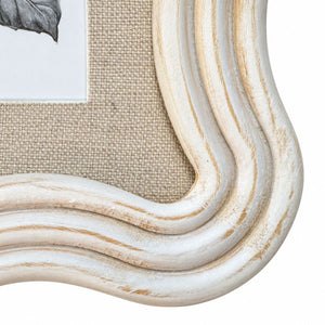 Cream Wavy Wooden Photo Frame with Linen Mount  | 6x4" print
