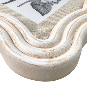 Cream Wavy Wooden Photo Frame with Linen Mount  | 6x4" print