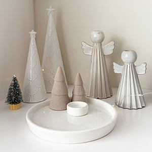 Candle Tray With Christmas Trees