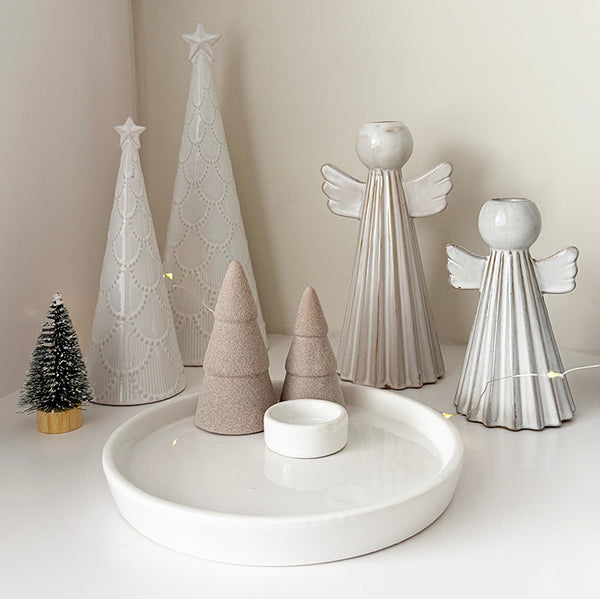 Candle Tray With Christmas Trees