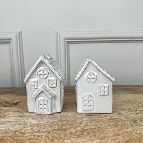Ceramic Houses Candle Holders | Set of 2