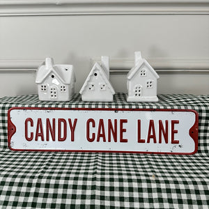 Metal Christmas Sign | Candy Cane Lane