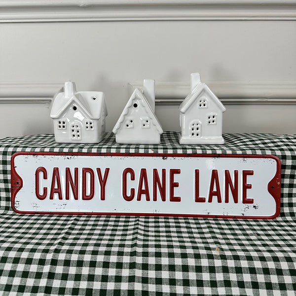 Metal Christmas Sign | Candy Cane Lane