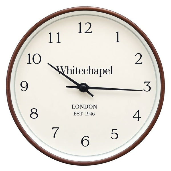 25cms Wall Clock | Dark Wood Effect