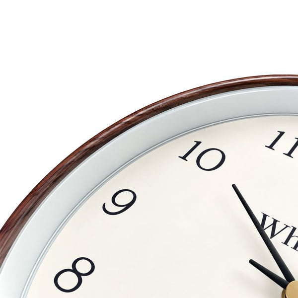 25cms Wall Clock | Dark Wood Effect