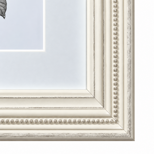 10x8" Vintage Ivory Photo Frame with Beaded Detail | For 8x6" Print