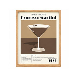 Framed 30x40cm Cocktail Art | Espresso Martini
