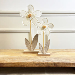 White Felt Flowers | Set of 2