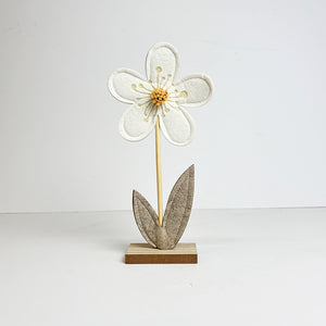 White Felt Flowers | Set of 2