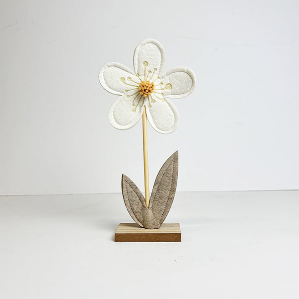 White Felt Flowers | Set of 2