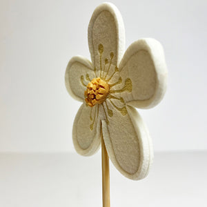 White Felt Flowers | Set of 2