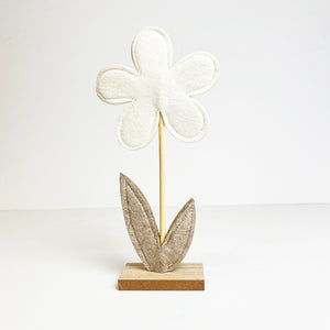 White Felt Flowers | Set of 2