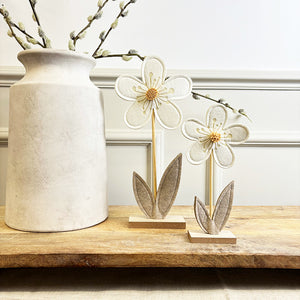White Felt Flowers | Set of 2