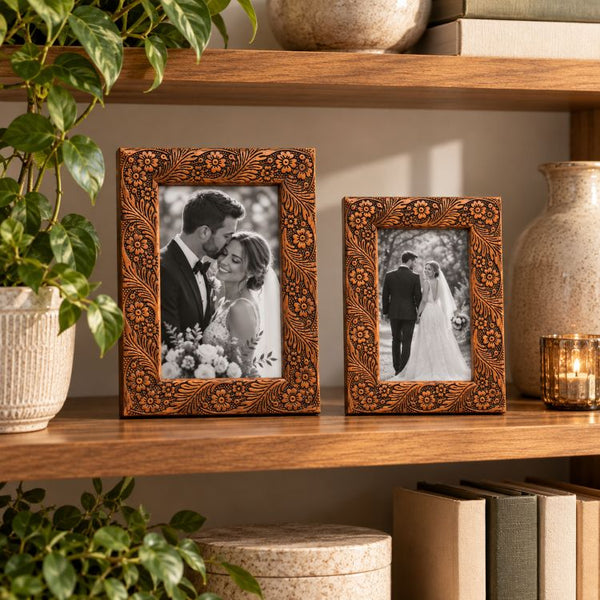 6x4" Photo Frame | Floral Etched
