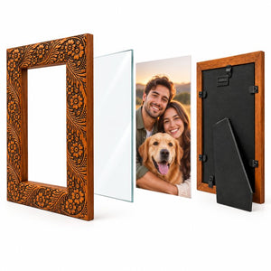 6x4" Photo Frame | Floral Etched