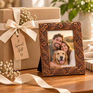 6x4" Photo Frame | Floral Etched