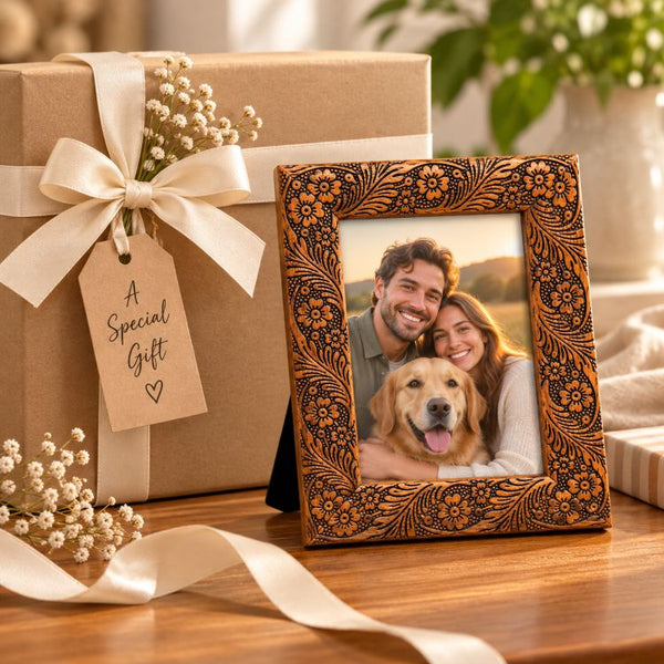 6x4" Photo Frame | Floral Etched