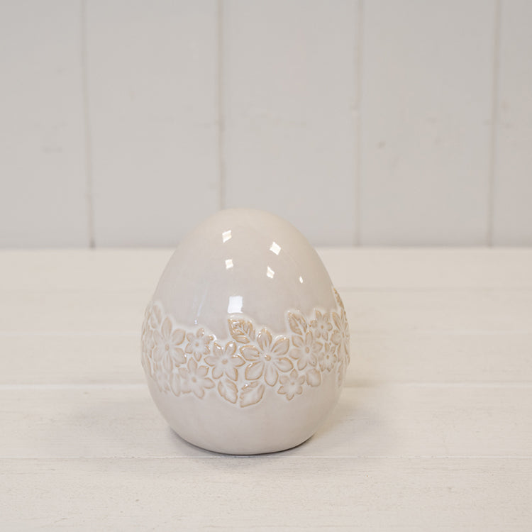 Ceramic Floral Egg | Easter Decor