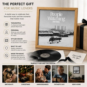 Set of 2 12" Vinyl Album Cover Frames | Oxford Oak Effect