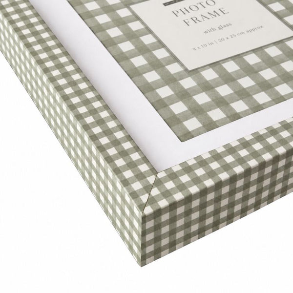 10x8" Photo Frame | Green Gingham