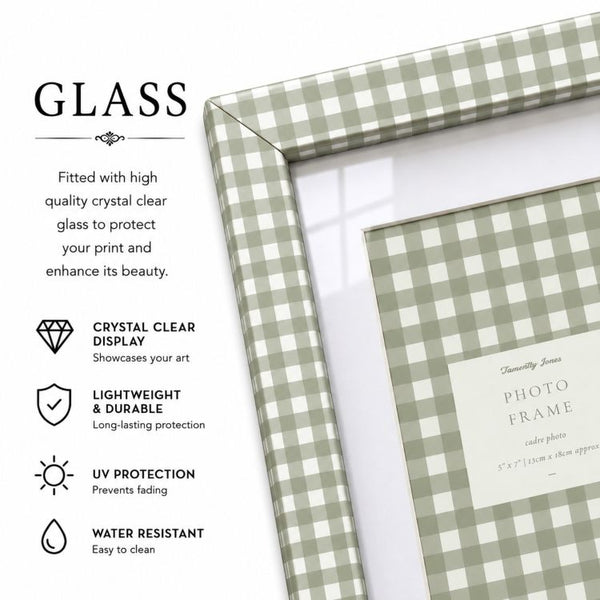 10x8" Photo Frame | Green Gingham
