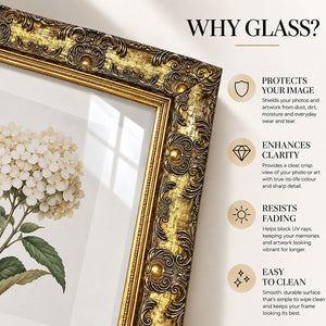 A3 Ornate Antique Frame With Glass | Gold