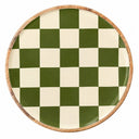 Geo Enamel Mango Wood Plate 35 cm | Choice of 3 colours