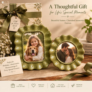 Green Ruffle Photo Frames | Set of two