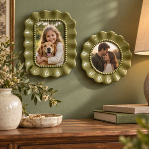 Green Ruffle Photo Frames | Set of two