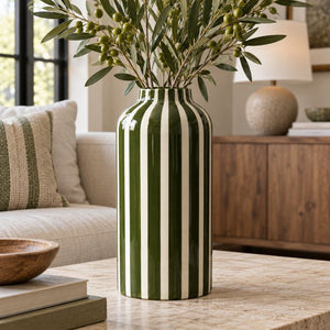 Green Stripe Vase | 30 cms