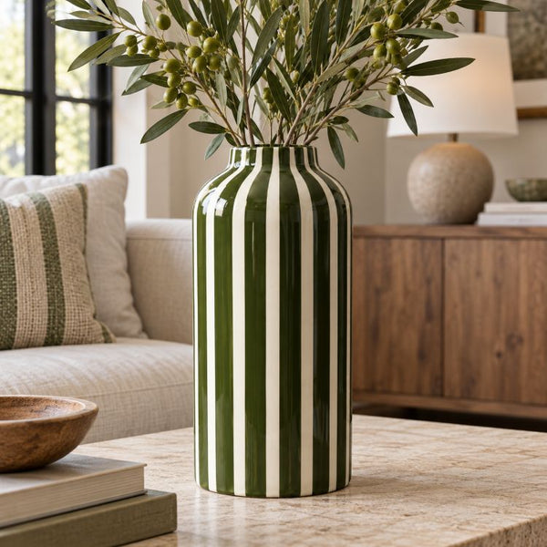 Green Stripe Vase | 30 cms