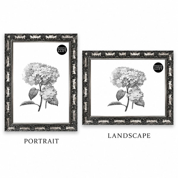 A2 Ornate Antique Frame | Gunmetal Silver