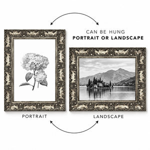 A3 Ornate Antique Frame With Glass | Gunmetal Silver