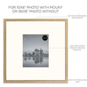 18x18" for 10x8" Wooden Oak Effect Photo Frame | Hartland Collection