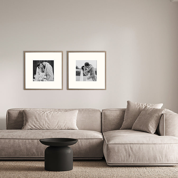 20x20" for 10x10" Wooden Washed Walnut Effect Photo Frame | Hartland Collection