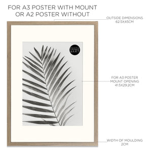 A2 Wood Frame For A3 Poster With Mount | Hartland Washed Walnut Effect