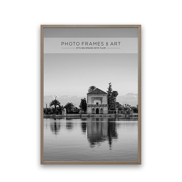New - 50x70cm Wooden Washed Walnut Effect Poster Frame | Hartland Collection