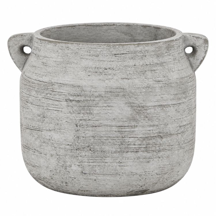 Hydria Stone Effect Pot 21cm | Rustic Grey Decorative Planter