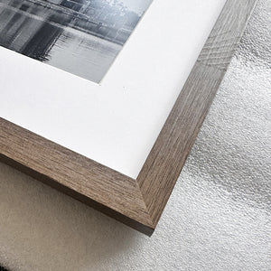 New - 12x12" for 8x8" Wooden Washed Walnut Effect Photo Frame | Hartland Collection