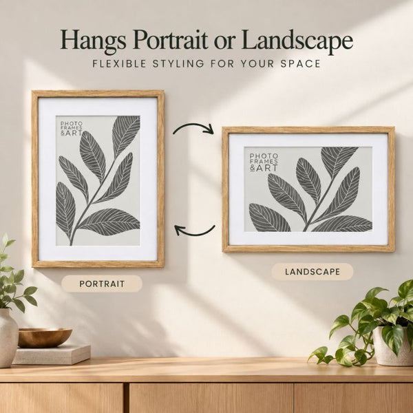 Natural Oak Effect A2 Picture Frame with A3 Mount | Kensington