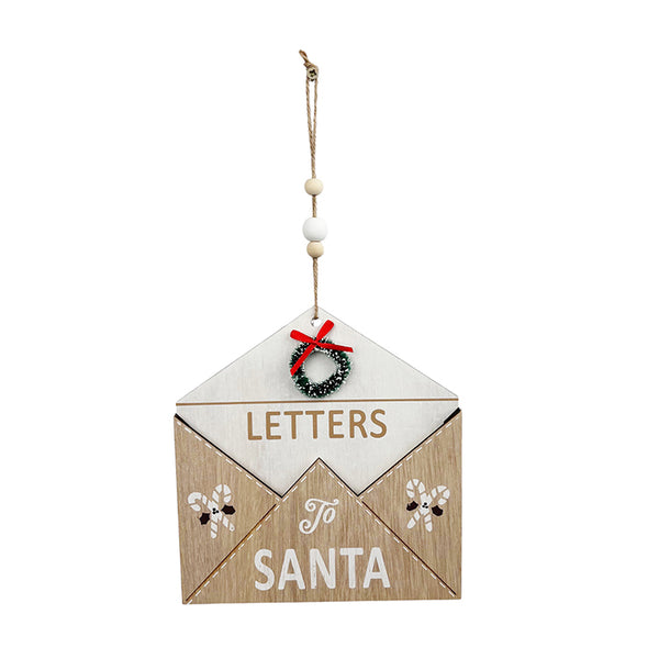 Wooden "Letter to Santa" Hanging Decoration