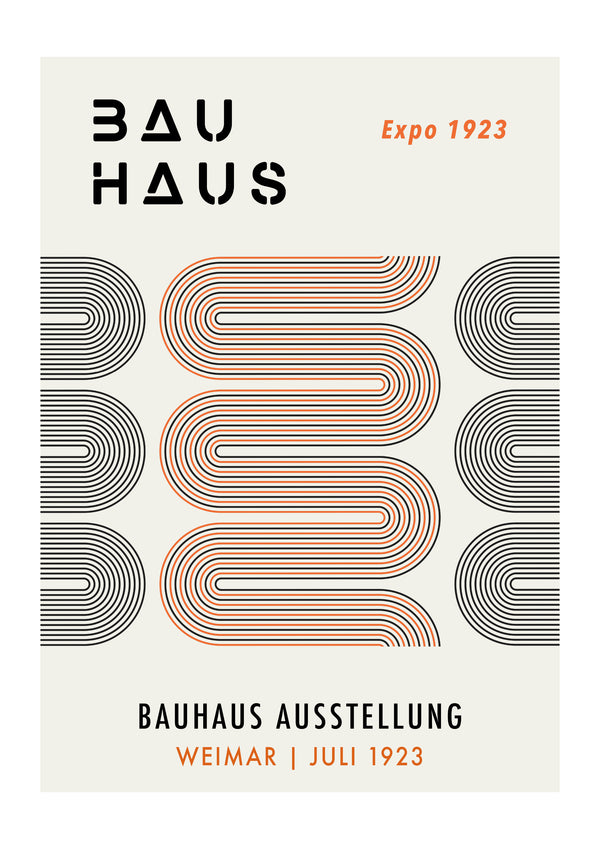 Black And Orange Bauhaus | Luxe Poster Co