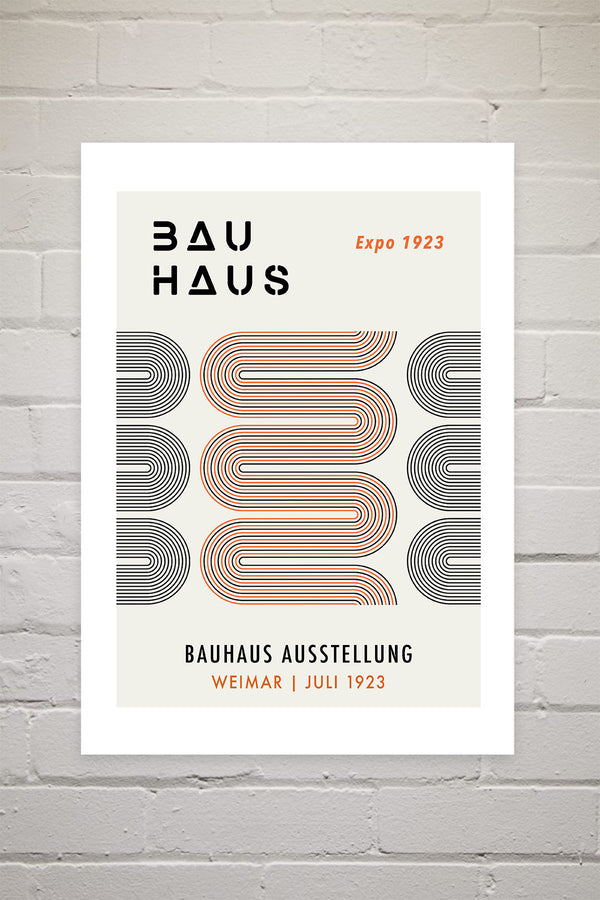 Black And Orange Bauhaus | Luxe Poster Co