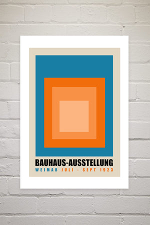 Blue And Orange Bauhaus Ausstellung | Luxe Poster Co