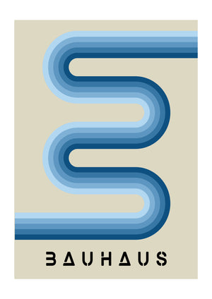 Blue Stripes Bauhaus | Luxe Poster Co