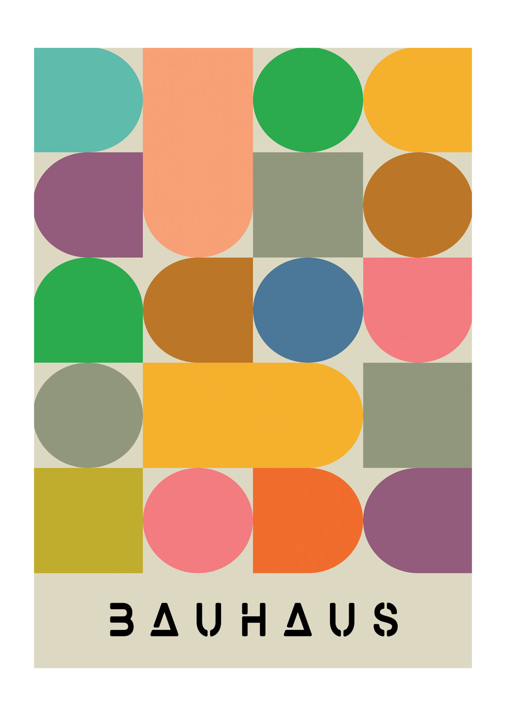 Colourful Bauhaus | Luxe Poster Co