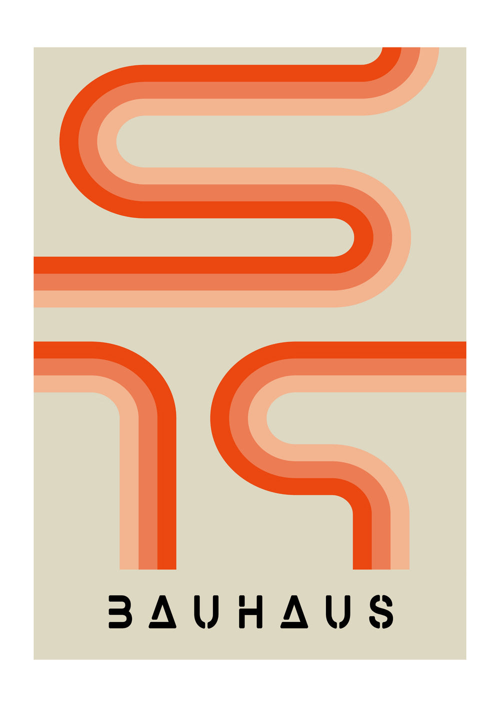 Orange Stripes Bauhaus | Luxe Poster Co