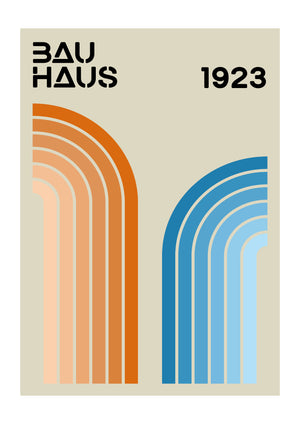 Rainbow Stripes Bauhaus | Luxe Poster Co