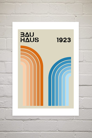 Rainbow Stripes Bauhaus | Luxe Poster Co