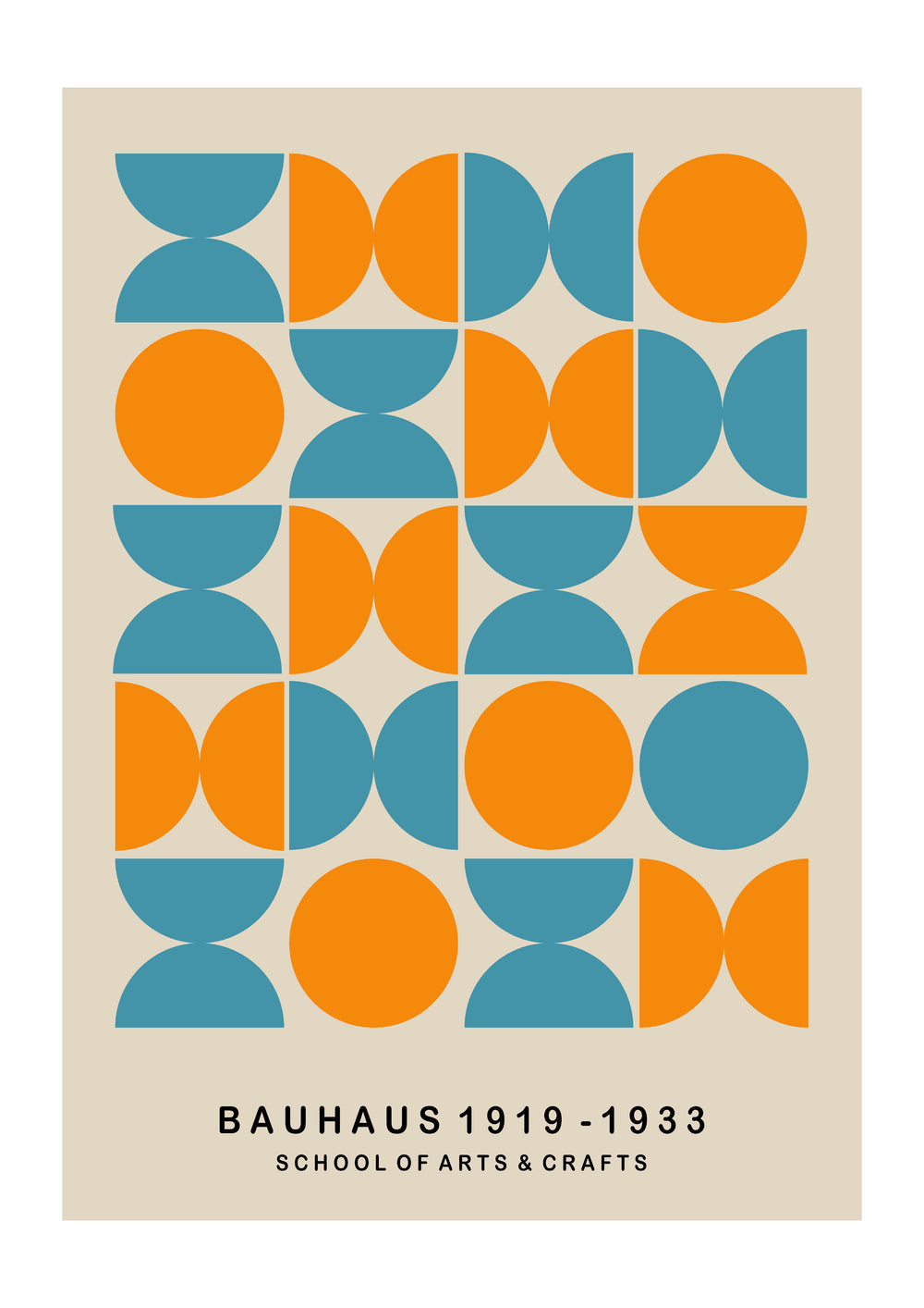 Turquoise and Orange Bauhaus | Luxe Poster Co